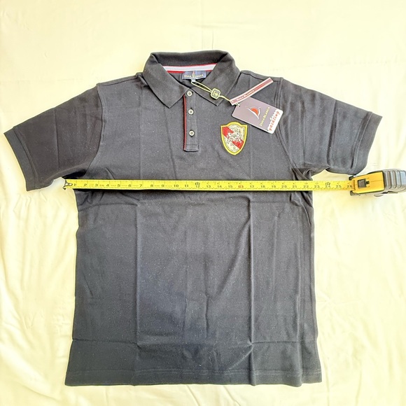 Black Polo Shirt with Emblem - Picture 4 of 7